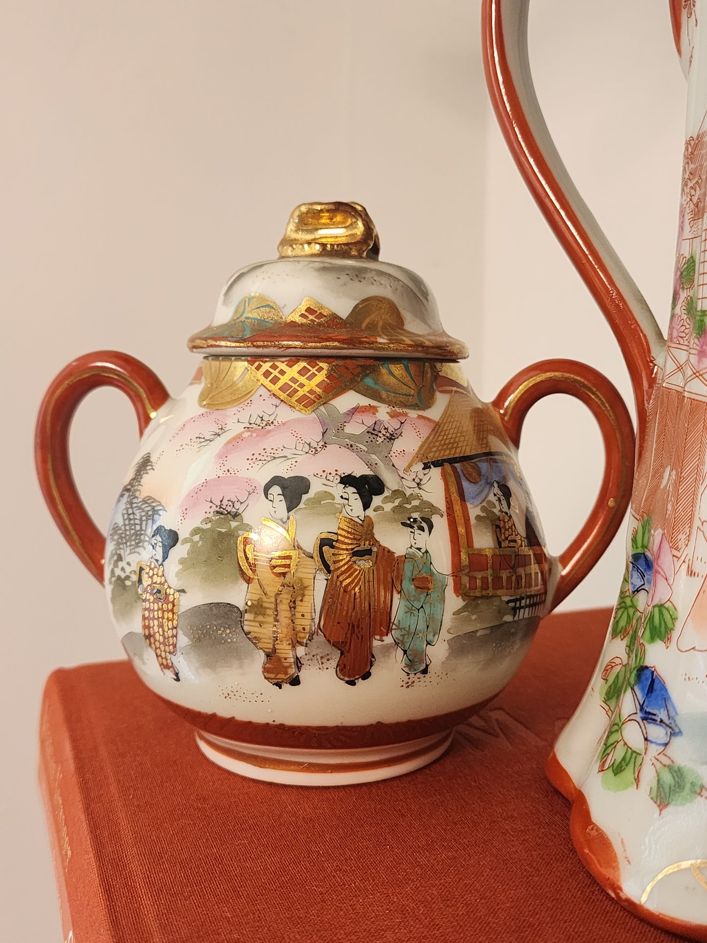 Nippon Japanese hand-painted porcelain chocolate set