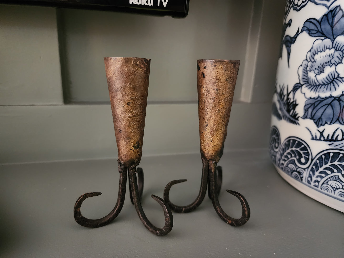 Rams Horn Style Dinner Candle Holder Set of 2