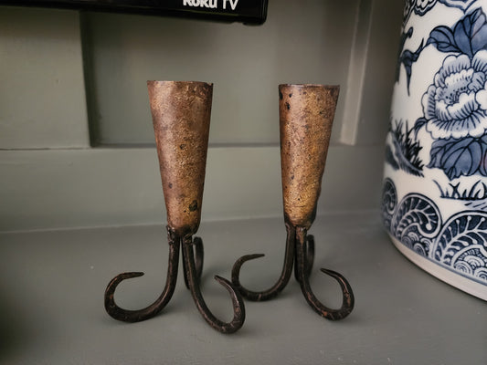 Rams Horn Style Dinner Candle Holder Set of 2