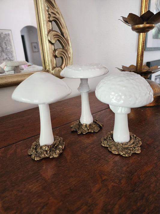 Dreamland Mushrooms on Bronze Set of 3
