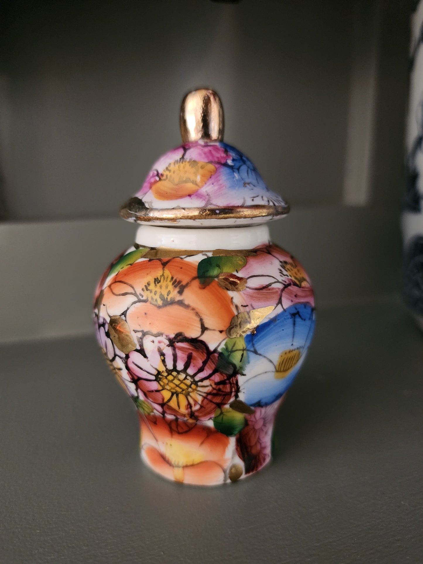 Vintage Chinese Miniature Porcelain Ginger Jar