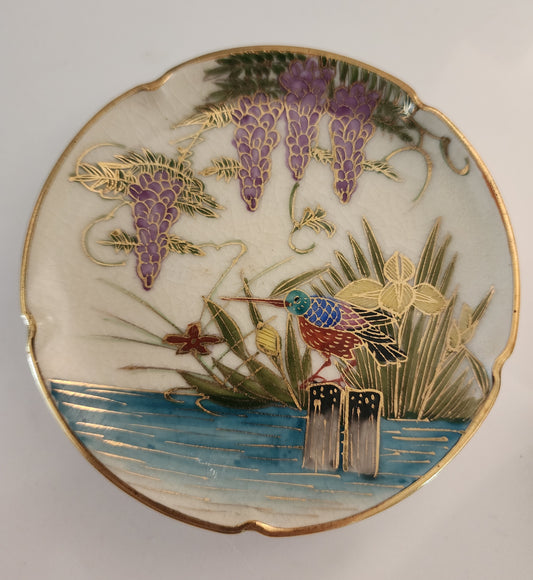 Japanese Satsuma Earthenware Dish, likely from the Meiji period (1880–1920)