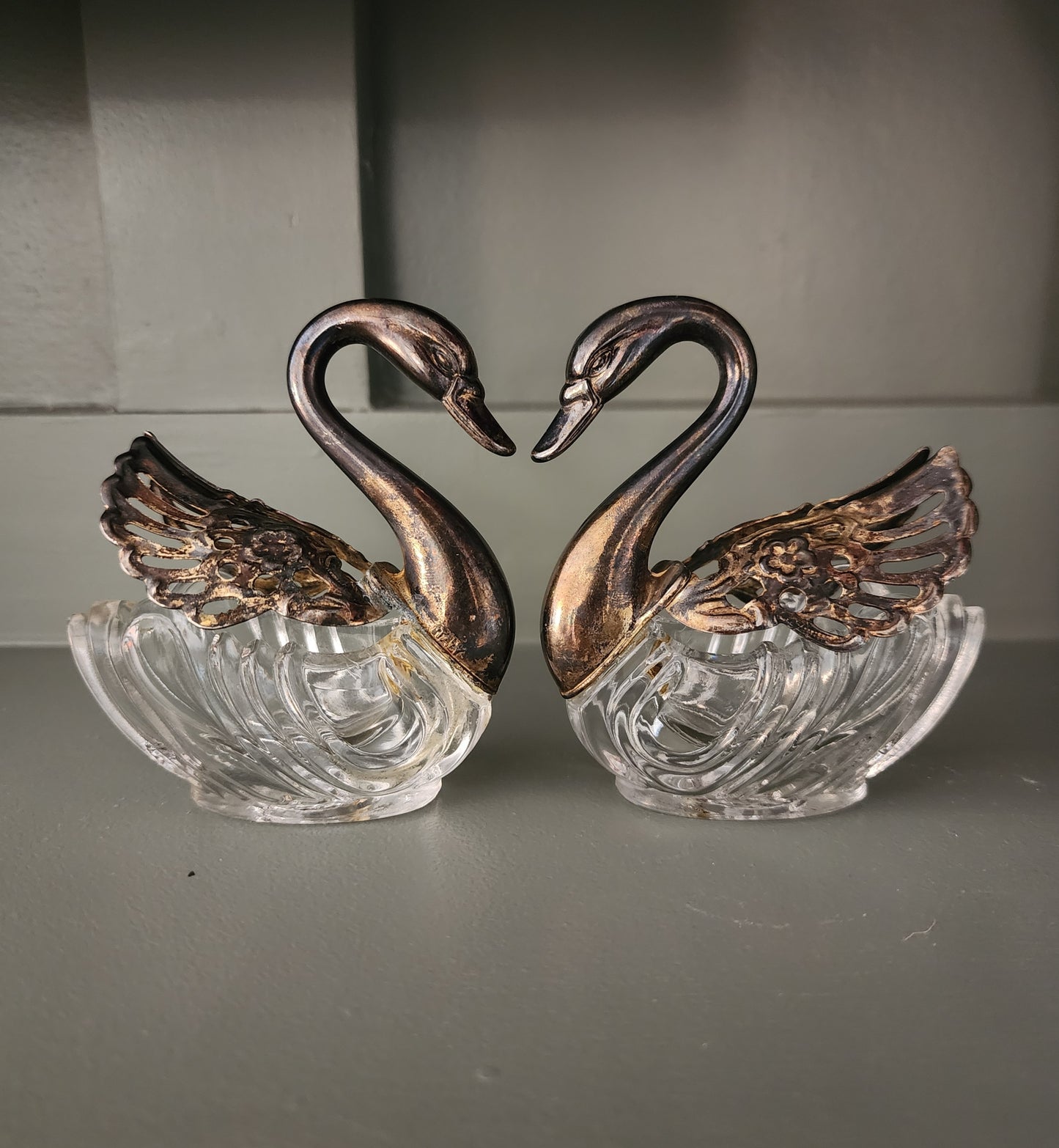 Vintage Swan Salt Cellars Set of 2