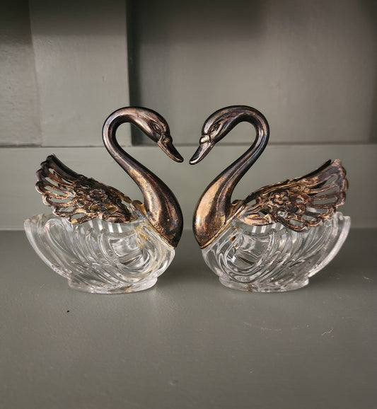 Vintage Swan Salt Cellars Set of 2