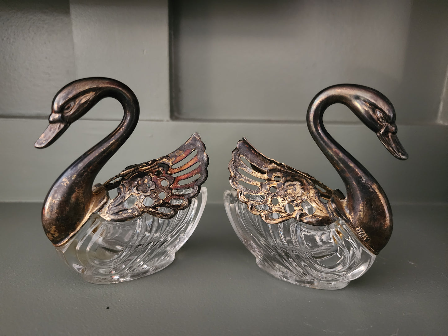 Vintage Swan Salt Cellars Set of 2