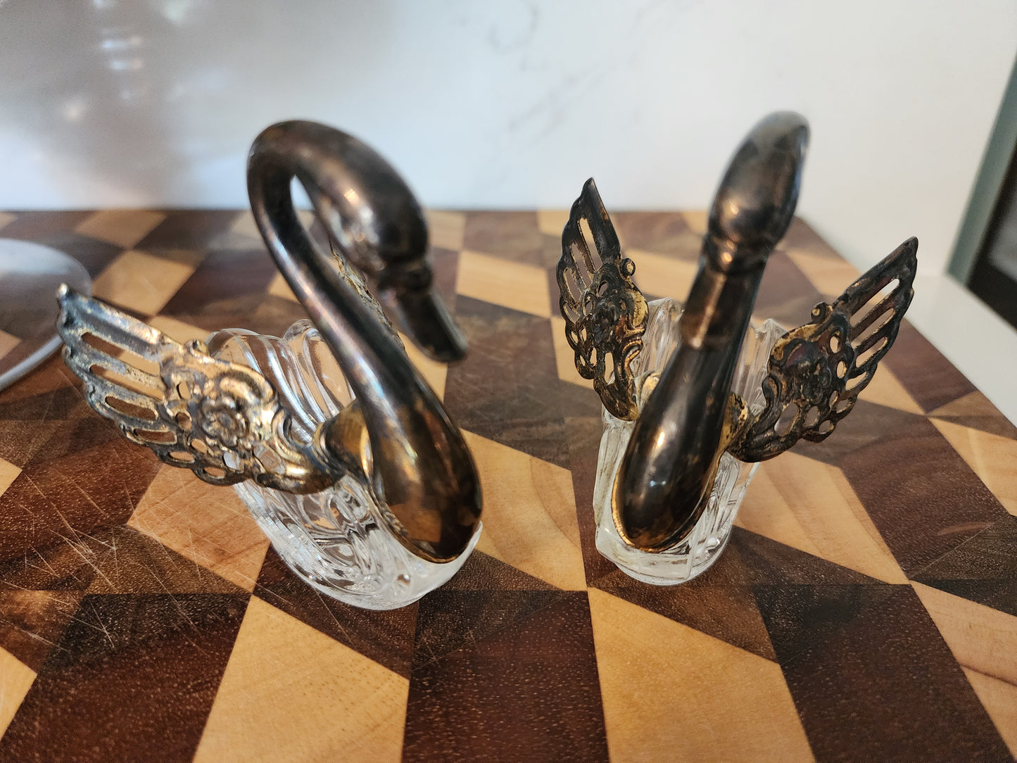 Vintage Swan Salt Cellars Set of 2