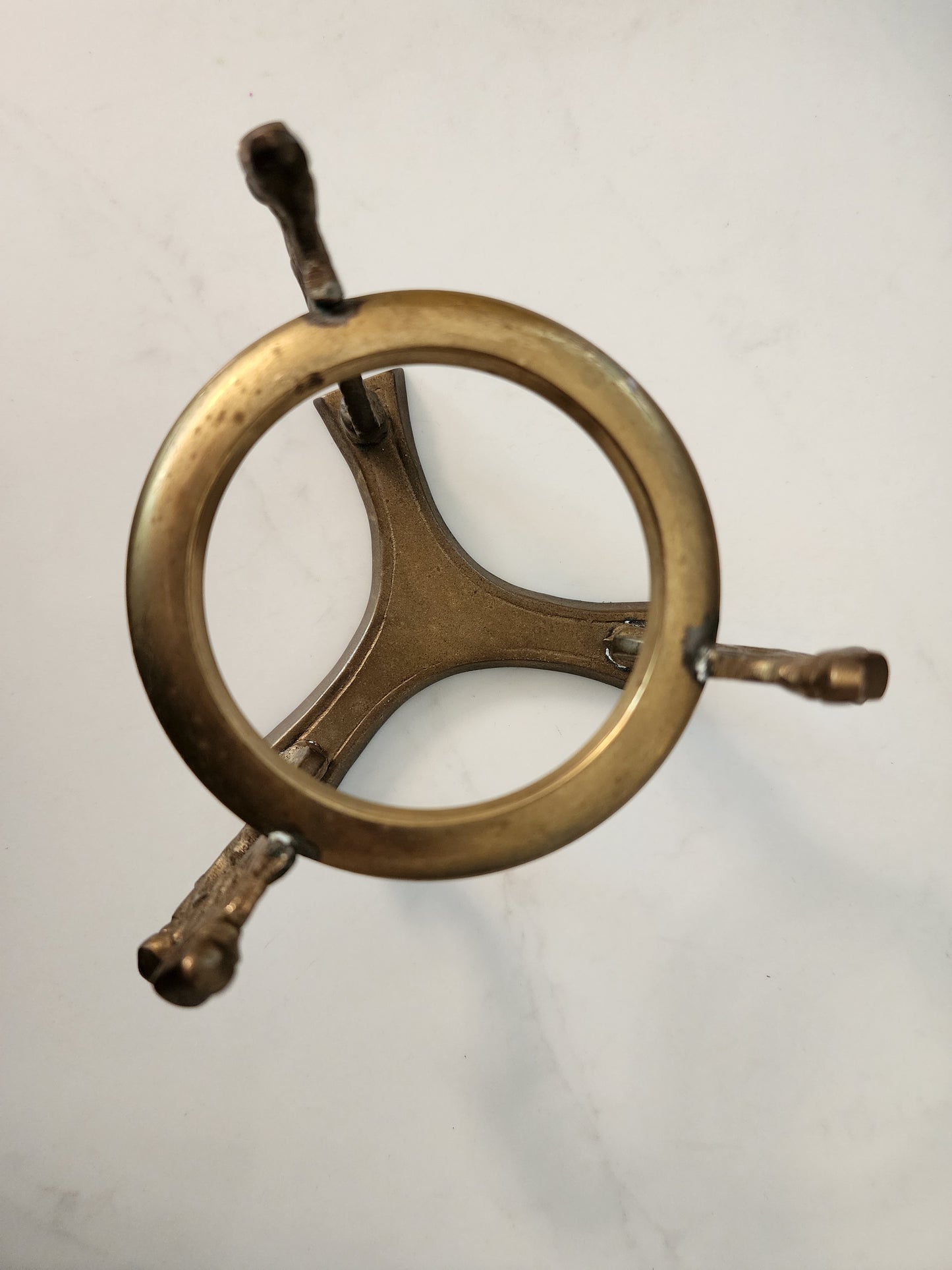 Solid Brass Mid-Century Modern 1970s Dragon Crystal Ball Orb Sphere Egg Stand